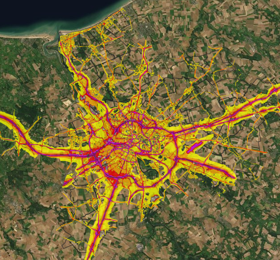 Mise à jour de 4ème échéance des Cartes de bruit Stratégiques et de Plan de Prévention du Bruit dans L’Environnement, avec application de la méthodologie de calcul CNOSSOS.