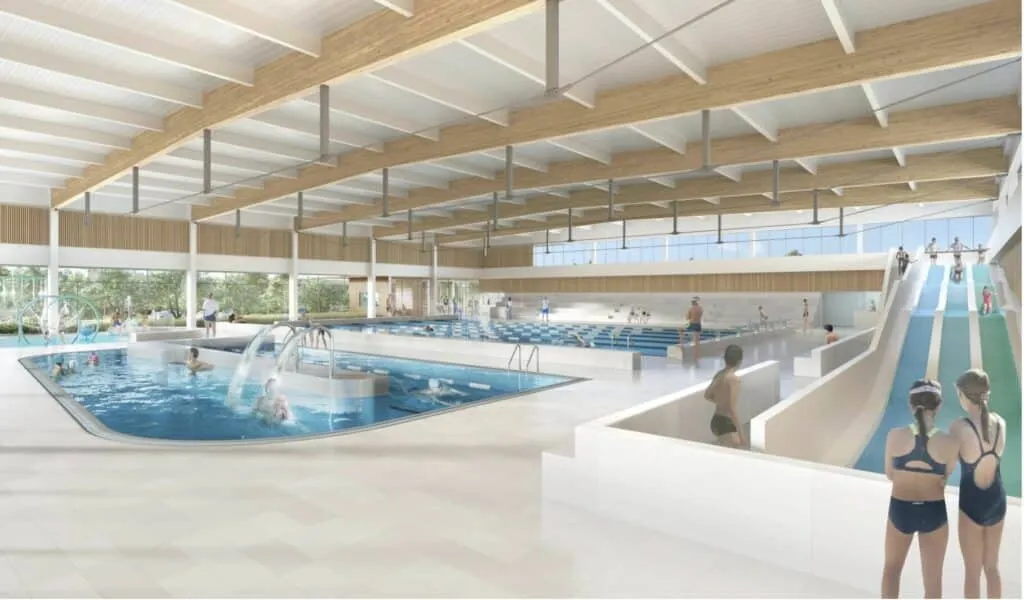 Niveau sonore et durée de réverbération dans une piscine couverte